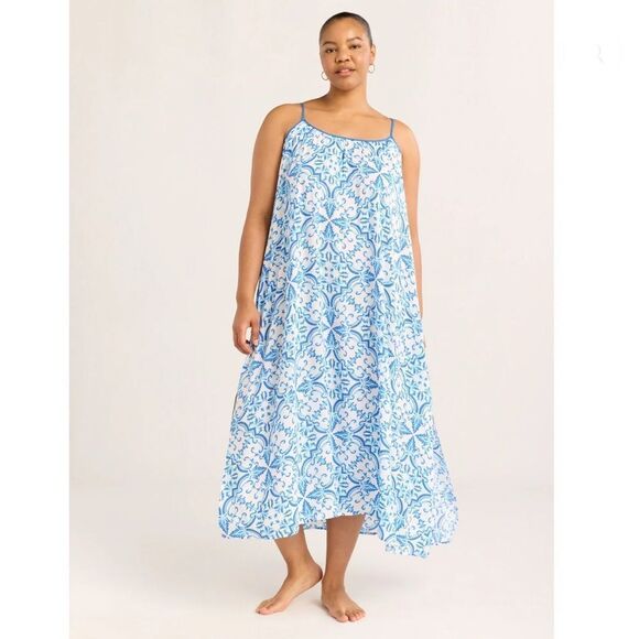 Women’s Lightweight Tropical Woven Strappy Maxi Beach Dress Size XL - Picture 10 of 10